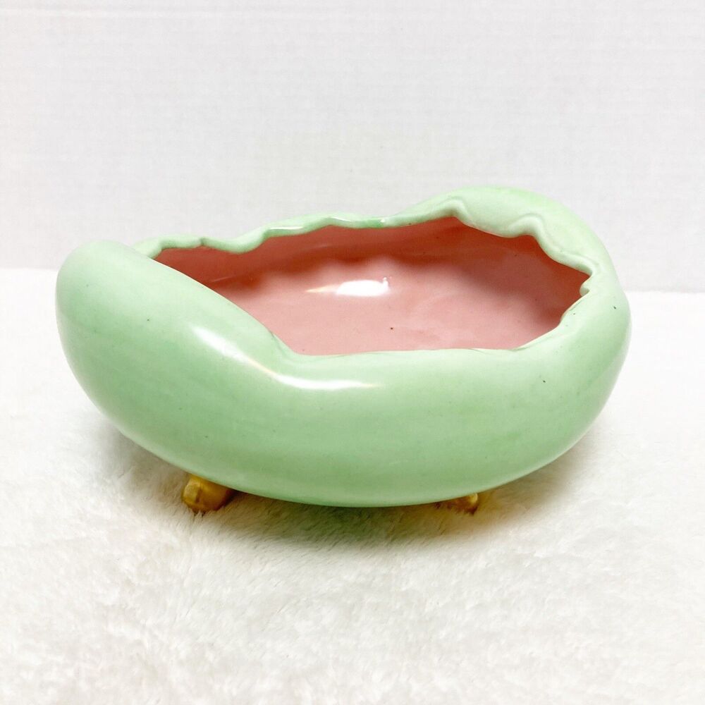 Hohenzollern China Germany Scalloped Footed Porcelain Bowl Dish Hand Painted
